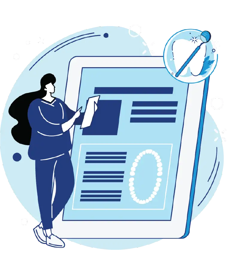 Woman looking at a DSO toolkit on an iPad