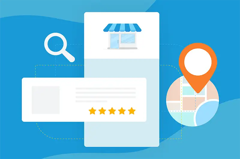 Google business profile and map location on cell phone