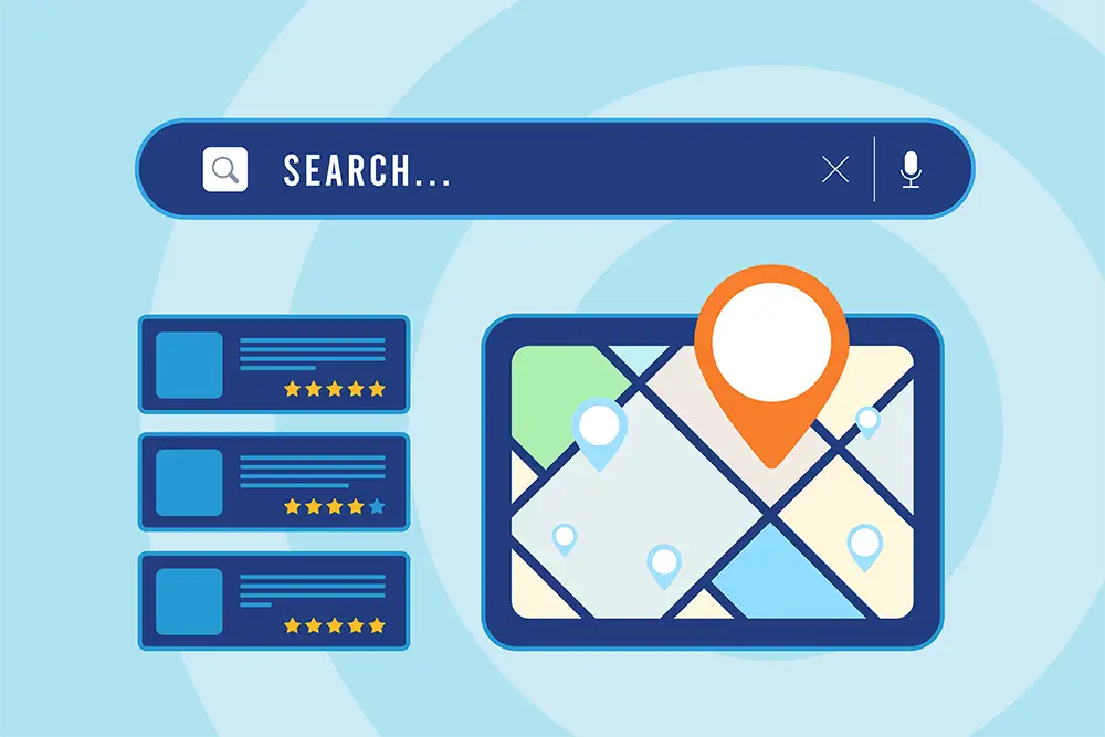 Google business locations with reviews