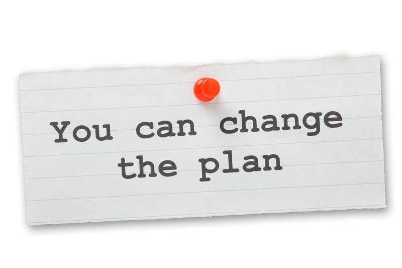 A post-it note with the text 'You Can Change the Plan' A post-it note with the text 'You Can Change the Plan'